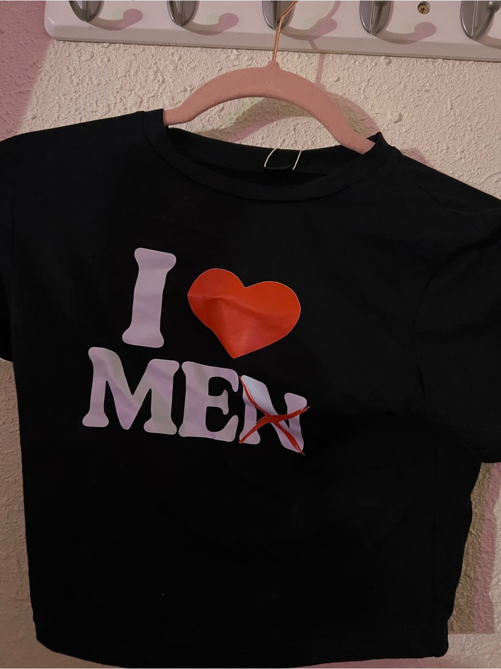 Black 'I ♥ MEN' Graphic Tee - Unbranded